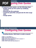 Configuring Disk Quotas: To Implement Disk Quotas, Use The Following Steps: /etc/fstab