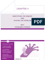 Chapter 4 - Identifying The Inquiry and Stating The Problem