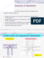 Chapter 18: Hierarchy of Intersection Control