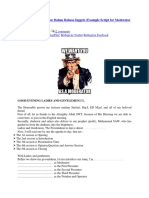 Contoh Skrip Moderator Dalam Bahasa Inggris (Example Script For Moderator)