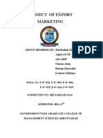 Project of Export Marketing