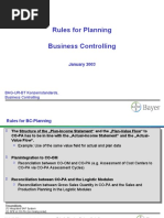 Rules For Planning - Business Controlling