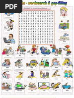 Action Verbs - Word Search & Gap-Filling