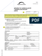 Application For Residence Permit For Students and Doctoral Students