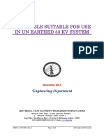 Xlpe Cable Suitable For Use in Un Earthed 33 KV System: Engineering Department