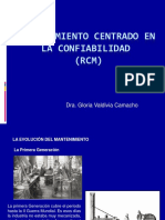 Mantenimiento Centrado en La Confiabilidad (RCM) : Dra. Gloria Valdivia Camacho