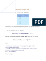 Estimating The Median From Grouped Data