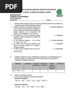 Examen Extraordinario Matematica 2 3 Ocho Tantos