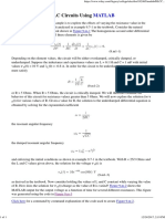 Analysis of RLC Circuits Using MATLAB