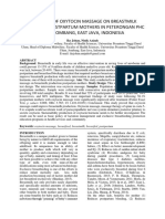 The Effect of Oxytocin Massage On Breastmilk Production Postpartum Mothers in Peterongan PHC Area, Jombang, East Java, Indonesia