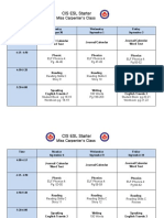 ESL Starter Scehduale 1