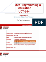 Computer Programming & Utilization UCT-144: (Batch-2017)