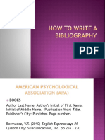 How To Write A Bibliography