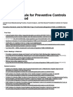 Food Safety Modernization Act (FSMA) - FSMA Final Rule For Preventive Controls For Human Food