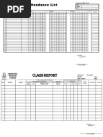 Attendance List: Intensive English Course