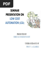 Seminar Presentation On: Low Cost Automation (Lca)