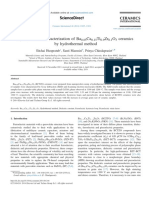 Synthesis and Characterization of Ba Ca Ti ZR O Ceramics by Hydrothermal Method