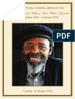 Keorapetse 'Bra Willie' Kgositsile Funeral Service Programme