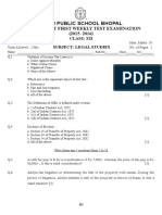 Legal Studies XII - Improvement First Weekly Test - 2