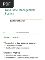 Data Base Management System: By: Huma Nauman