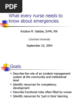 What Every Nurse Needs To Know About Emergencies: Kristine M. Gebbie, DRPH, RN