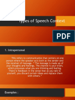 Types of Speech Context