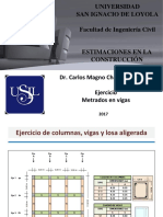 Metrados Conc. y Encof. en Losa de Techo Ejercicios