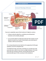 Anatomy & Physiology of Pancreas: Acute Pancreatitis