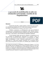 16 Experiencia de Modelización en El Aula