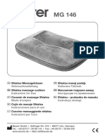 Beurer - MG 146 - Instruction For Use - Shiatsu Massage Cushion PDF