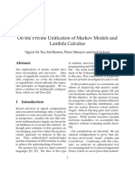 On The Private Unification of Markov Models and Lambda Calculus