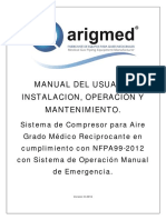 Manual Compresor de Aire Grado Medico Reciprocante Con Sistema Manual de Operacion de Emergencia 2016