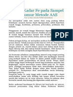 Analisa Kadar Fe Pada Sampel Air Sumur Metode