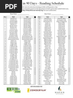 Read The Bible in 90 Days Reading Schedule