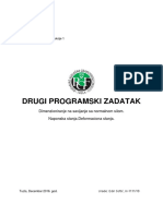 Drugi Programski Zadatak: Dimenzioniranje Na Savijanje Sa Normalnom Silom. Naponska Stanja - Deformaciona Stanja