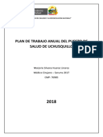 Plan de Trabajo Anual Del Puesto de Salud de Uchusquillo