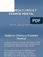 Historia Clinica Y Examen Mental: Prof. Ps. José Luis Rossi M