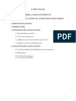 Lingüística Latina. Tema III.1. Acento. Vulgar