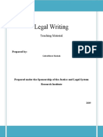 Legal Writing: Teaching Material