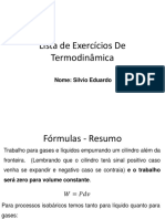 Lista de Termodinâmica