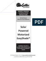 Solar Powered Motorized Easyshade®: Owner'S Manual & Installation Instructions