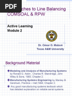 Approaches To Line Balancing Comsoal & RPW: Active Learning