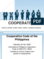 Cooperatives: Antolin Coronel Espina Garcia Janiola Lastimosa Manahan