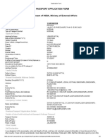 Passport Application Form Government of INDIA, Ministry of External Affairs