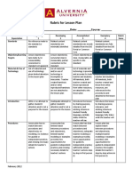 Rubric For Lesson Plan 1