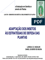 Adaptação Dos Insetos As Estrategias de Defesa Das Plantas PDF