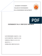 Experiment No. 9: Thevenin Theorem: Adamson University College of Engineering Electrical Engineering Department