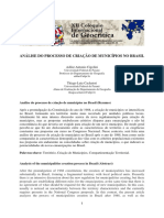 Criação de Municípios No Brasil PDF