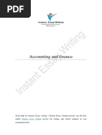 Accounting and Finance