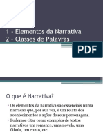 Aula 02 - A Narrativa Aula 03 Classes de Palavras